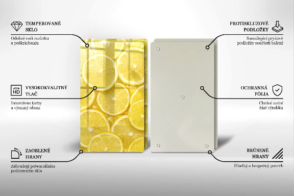 Glass chopping board Lemon fruit
