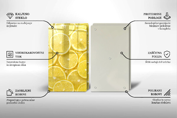 Glass chopping board Lemon fruit