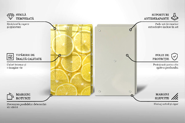 Glass chopping board Lemon fruit
