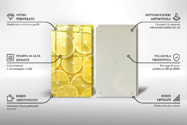 Glass chopping board Lemon fruit