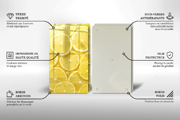 Glass chopping board Lemon fruit