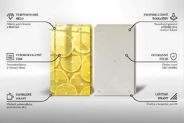 Glass chopping board Lemon fruit