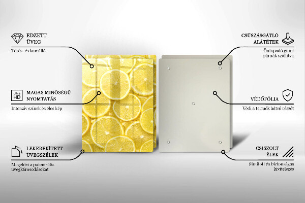Glass chopping board Lemon fruit