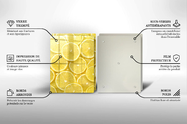 Glass chopping board Lemon fruit