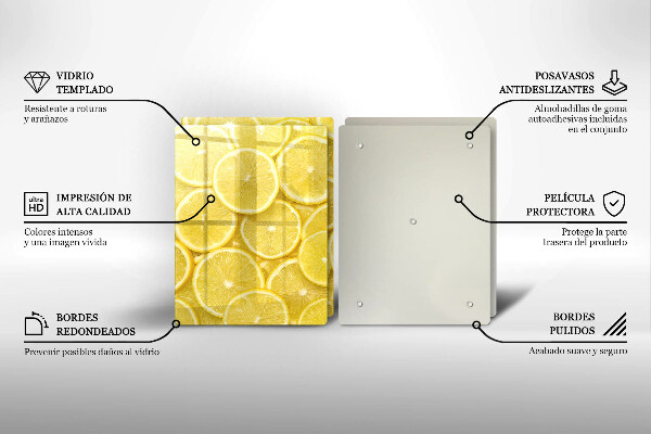 Glass chopping board Lemon fruit