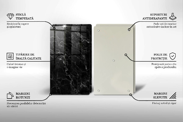 Glass chopping board Elegant marble