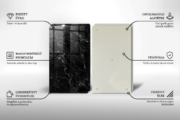 Glass chopping board Elegant marble