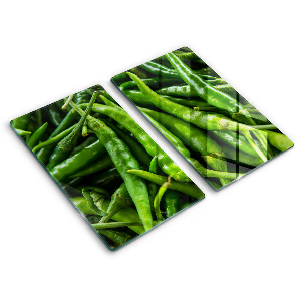 Glass chopping board Pods peas