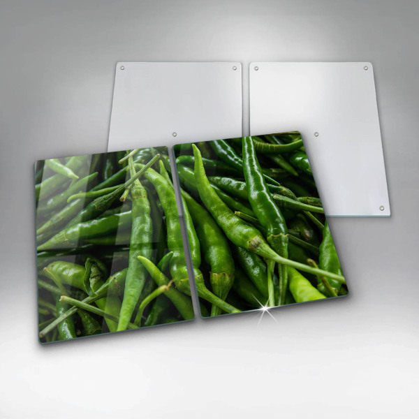 Glass chopping board Pods peas