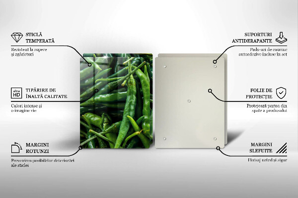 Glass chopping board Pods peas