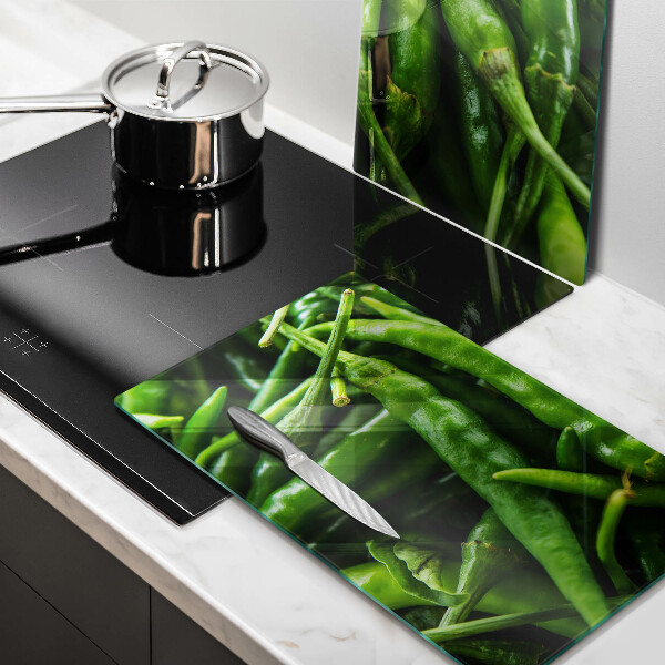 Glass chopping board Pods peas