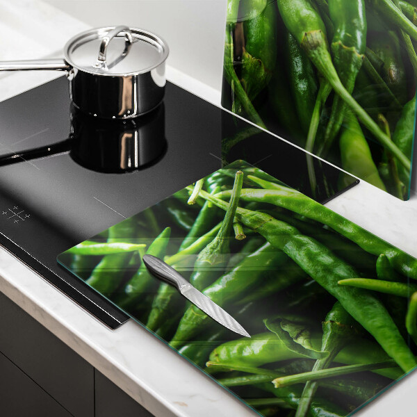 Glass chopping board Pods peas