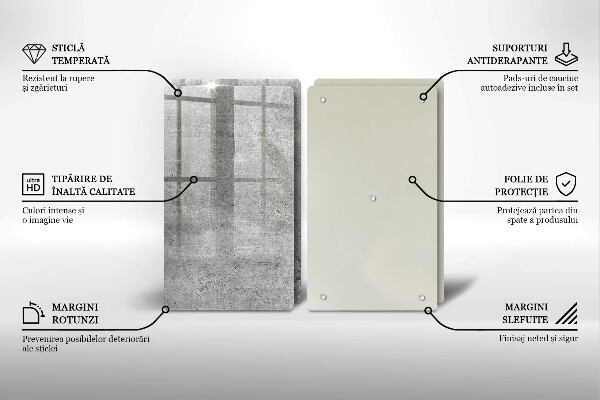 Glass chopping board Concrete texture