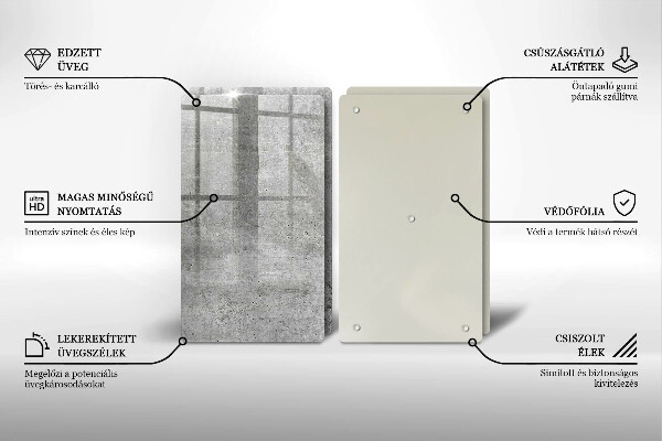 Glass chopping board Concrete texture