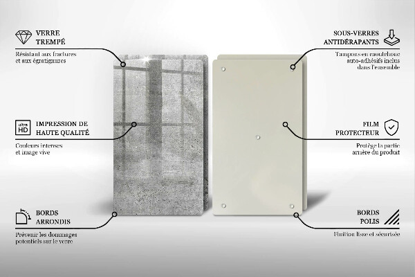 Glass chopping board Concrete texture