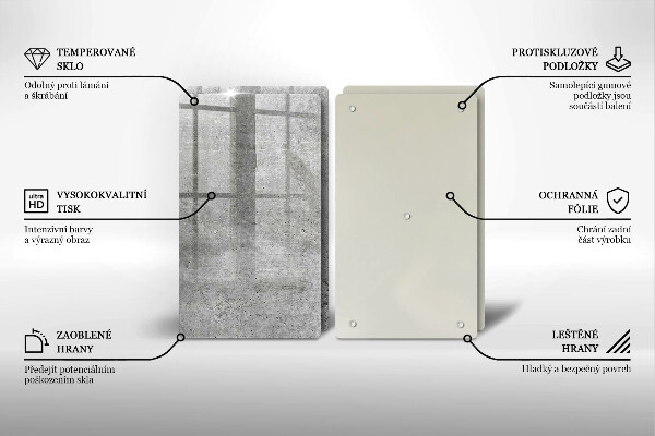 Glass chopping board Concrete texture