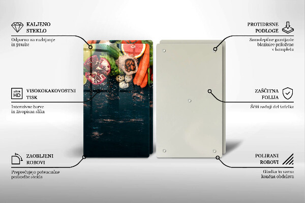 Glass chopping board Fruits and vegetables