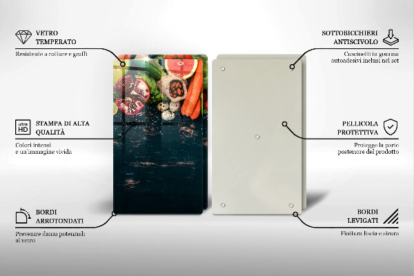 Glass chopping board Fruits and vegetables