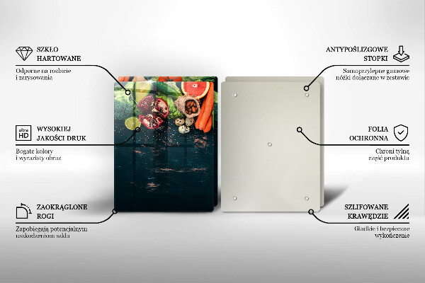 Glass chopping board Fruits and vegetables