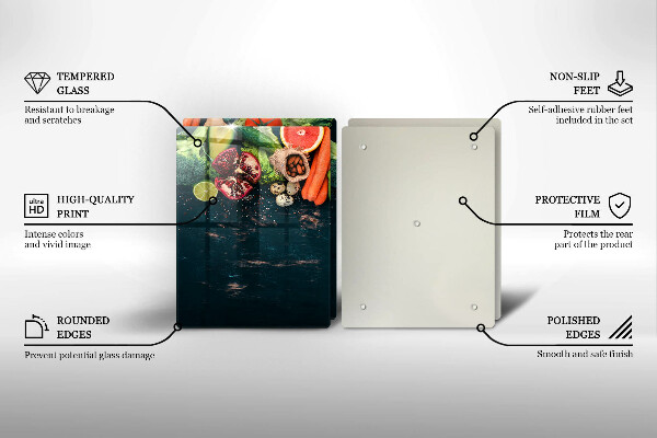 Glass chopping board Fruits and vegetables