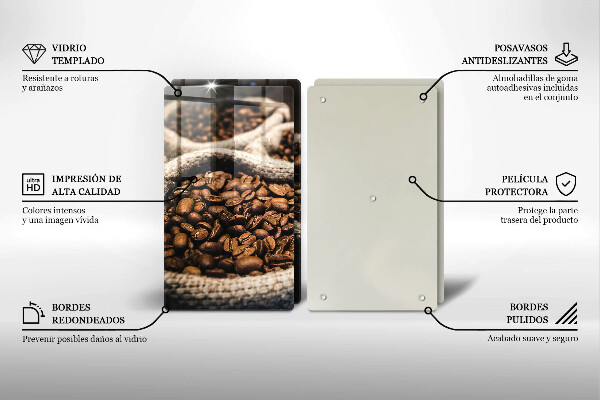 Glass chopping board Coffee grain bags