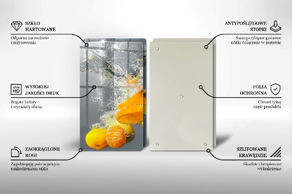 Chopping board Lemons in water