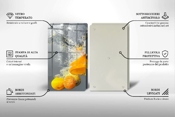 Chopping board Lemons in water