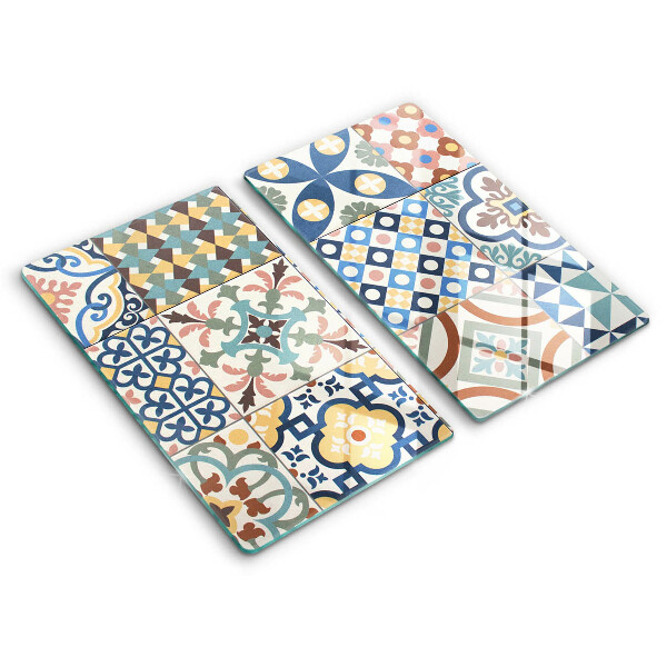 Glass chopping board Decorative tiles