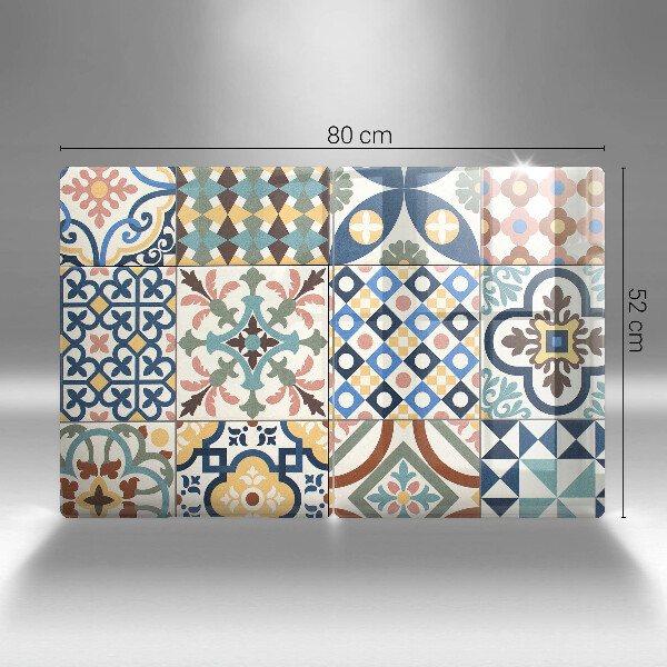 Glass chopping board Decorative tiles