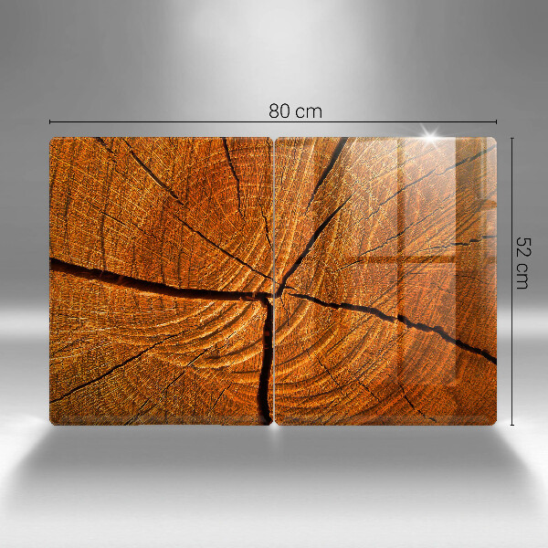 Glass chopping board Wood trunk structure