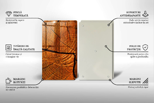 Glass chopping board Wood trunk structure