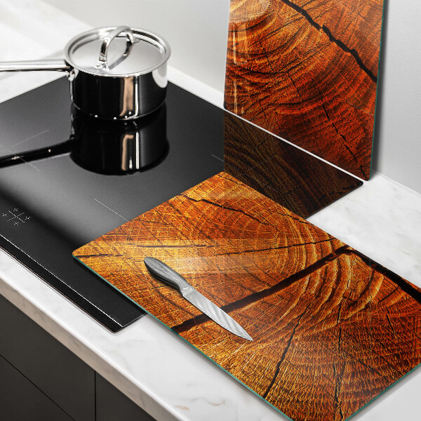 Glass chopping board Wood trunk structure