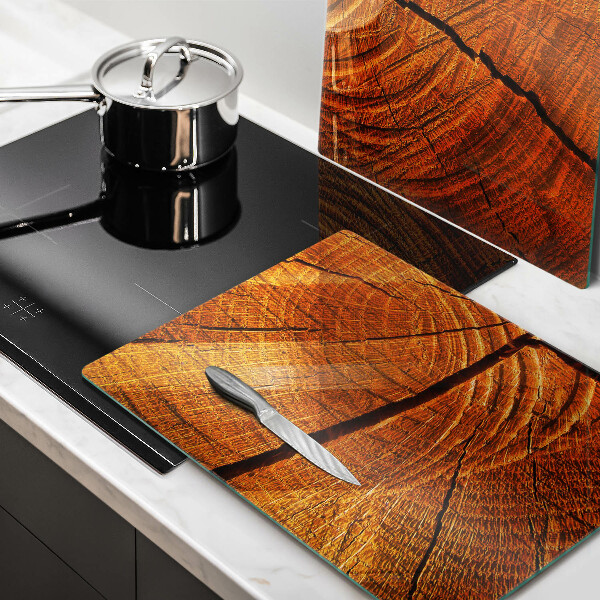 Glass chopping board Wood trunk structure
