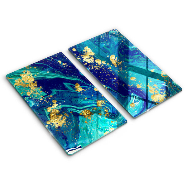 Glass chopping board Abstraction with gold