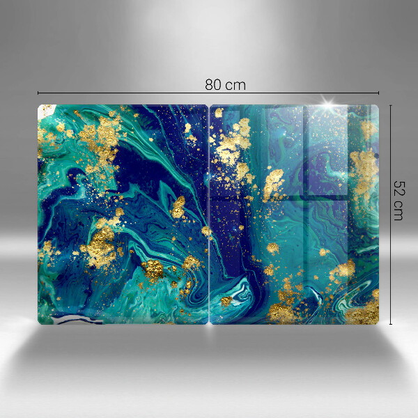 Glass chopping board Abstraction with gold