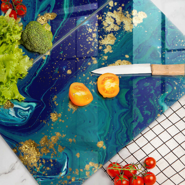 Glass chopping board Abstraction with gold