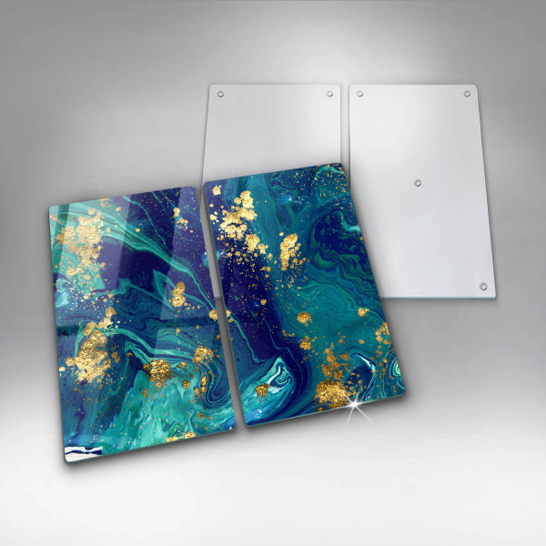 Glass chopping board Abstraction with gold