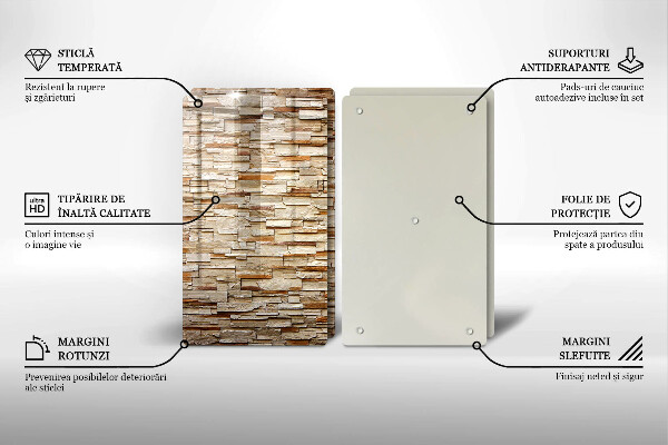 Glass chopping board Decorative texture stones