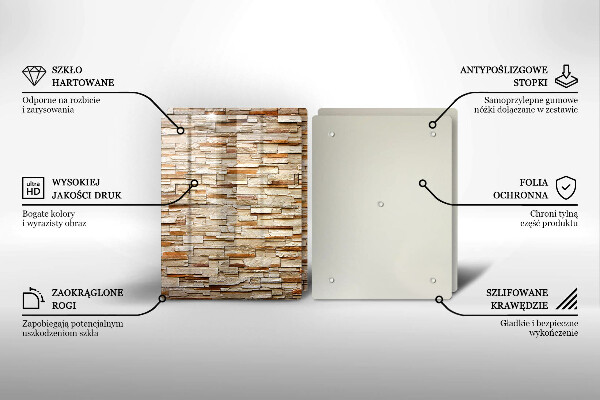 Glass chopping board Decorative texture stones