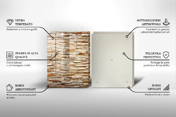 Glass chopping board Decorative texture stones