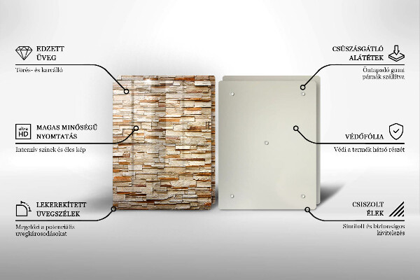 Glass chopping board Decorative texture stones