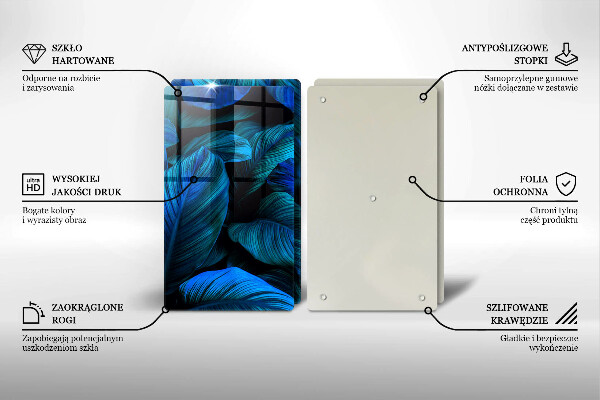 Glass chopping board Jungle vegetation leaves