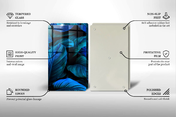 Glass chopping board Jungle vegetation leaves