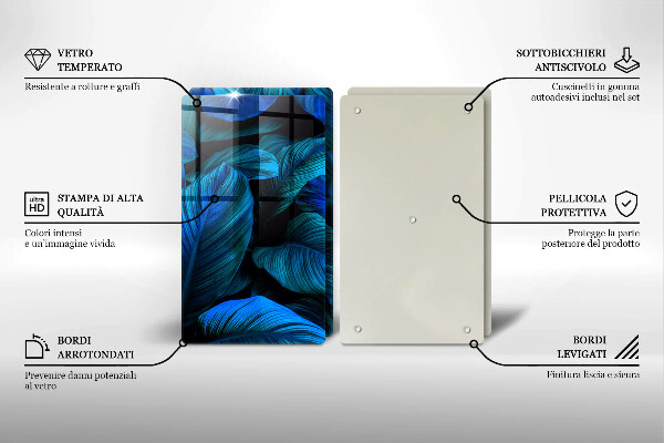 Glass chopping board Jungle vegetation leaves