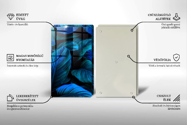 Glass chopping board Jungle vegetation leaves