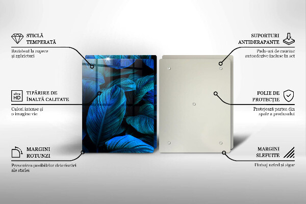 Glass chopping board Jungle vegetation leaves