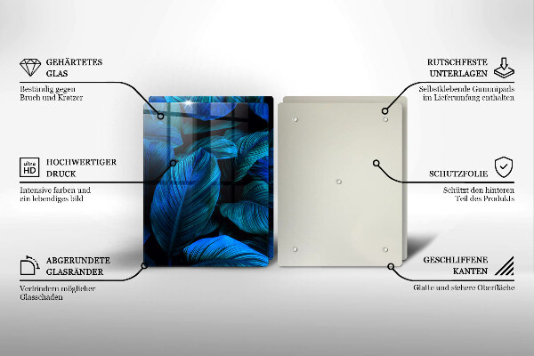 Glass chopping board Jungle vegetation leaves