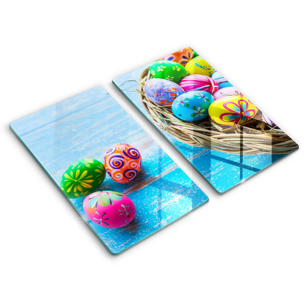 Glass chopping board Easter eggs