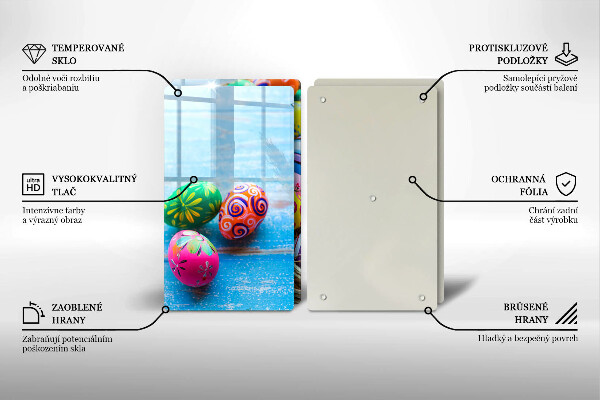 Glass chopping board Easter eggs