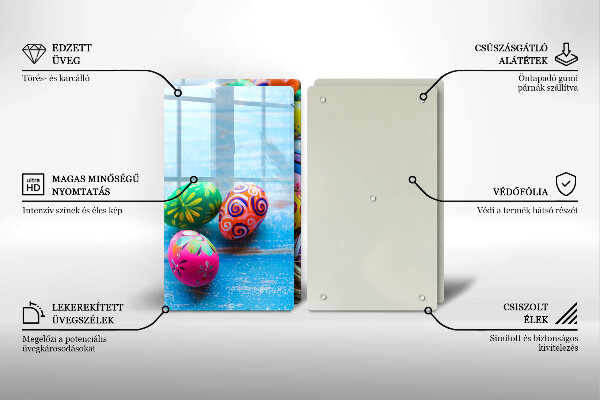 Glass chopping board Easter eggs